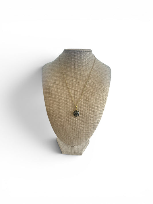 Geometric Sea Black Turtle Necklace