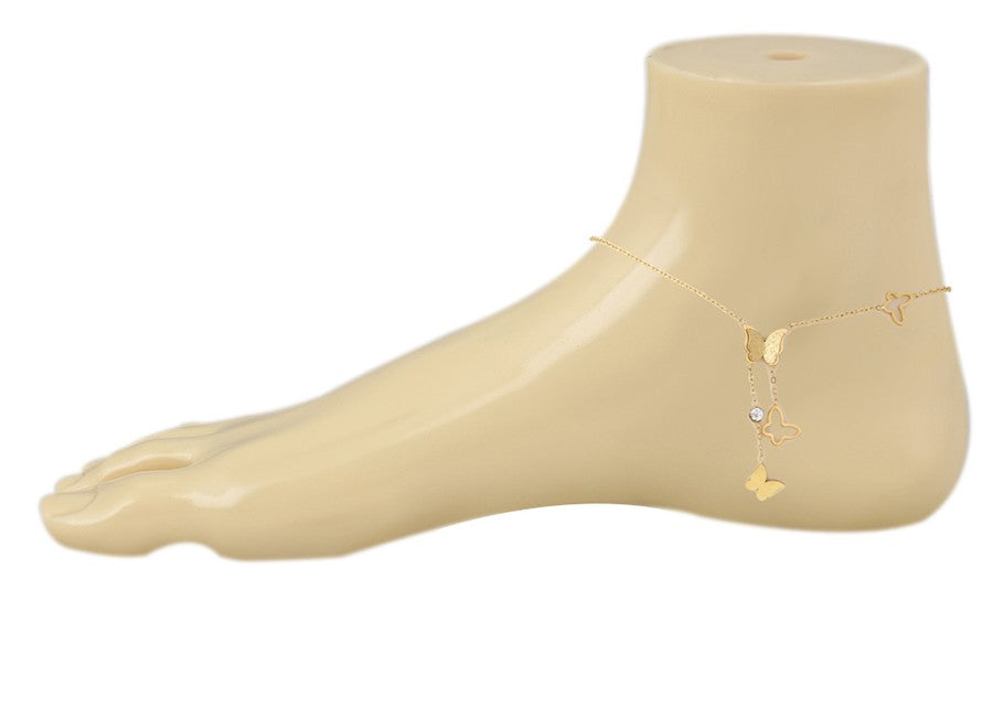 Gold Plated Butterfly Anklet