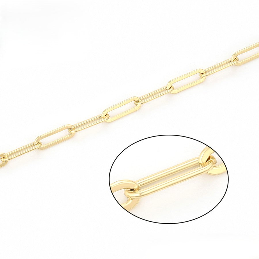 14K Gold Plated - Chunky Rectangular Link Necklace