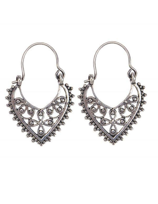 Ethnic Teardrop Hoop Earrings - 1917
