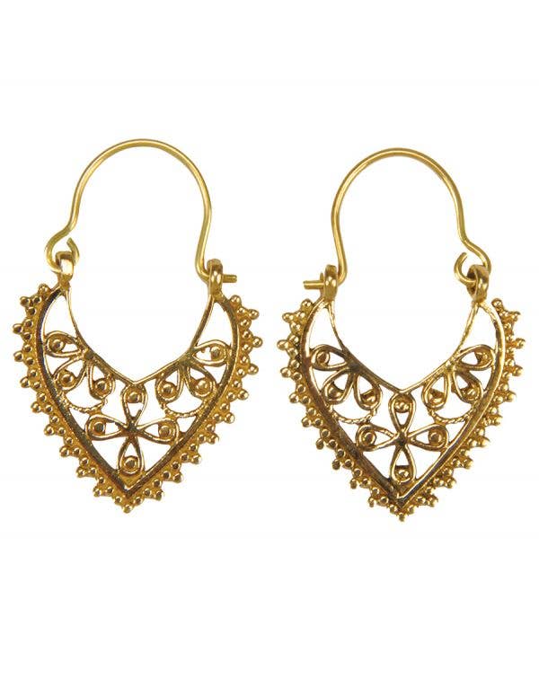 Ethnic Teardrop Hoop Earrings - 1917