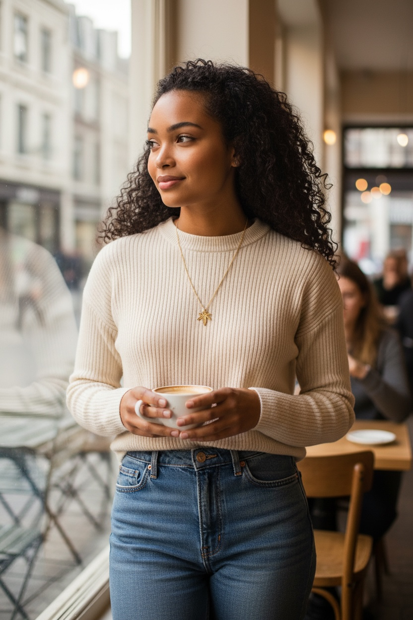 Dainty Gold Leaf Pendant Necklace