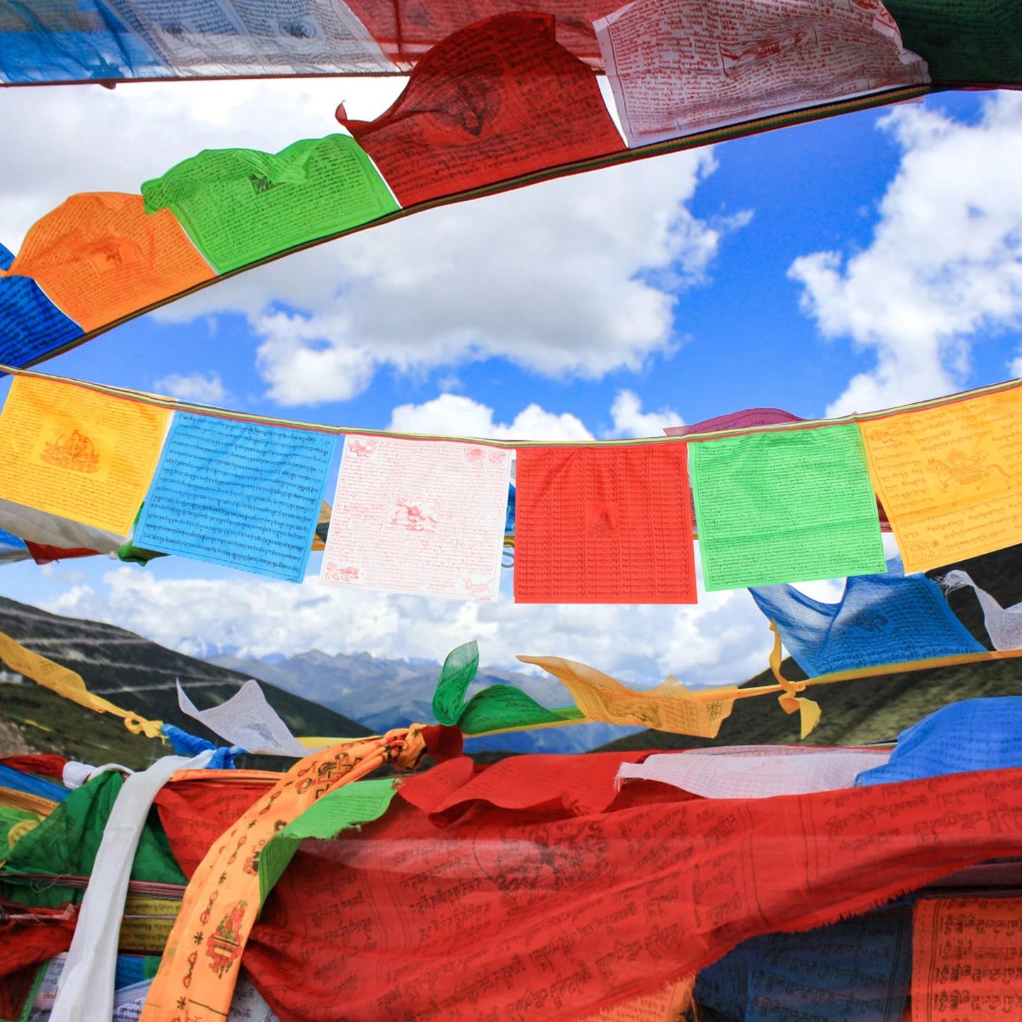 Prayer Meditation Flags Colorful Banner Supplies Hanging Decorations Pilgrimage Flag Purify Mind