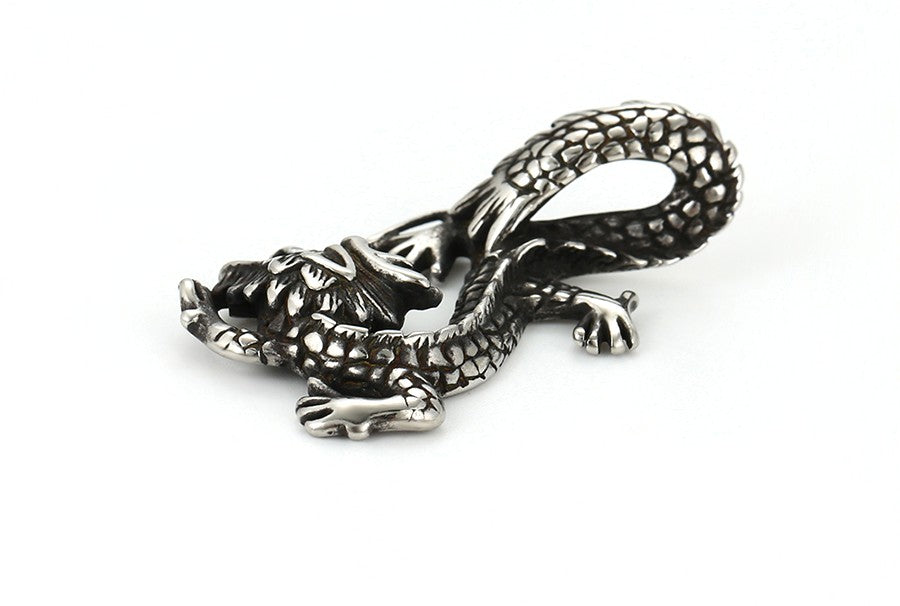 Antique Style Sterling Silver Eastern Dragon Pendant