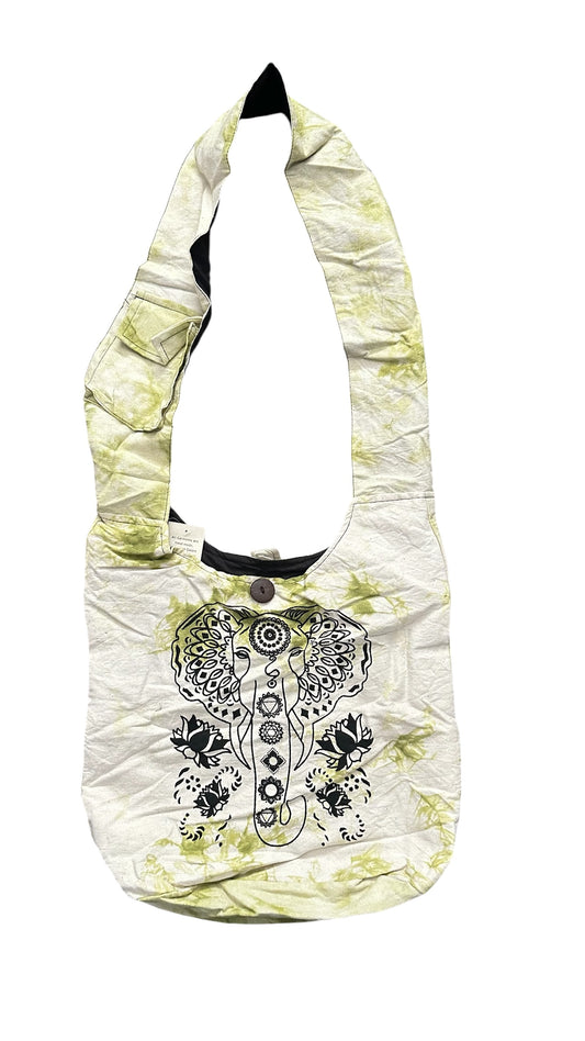 Elephant Print Tie-Dye Hobo Bag - 536PK