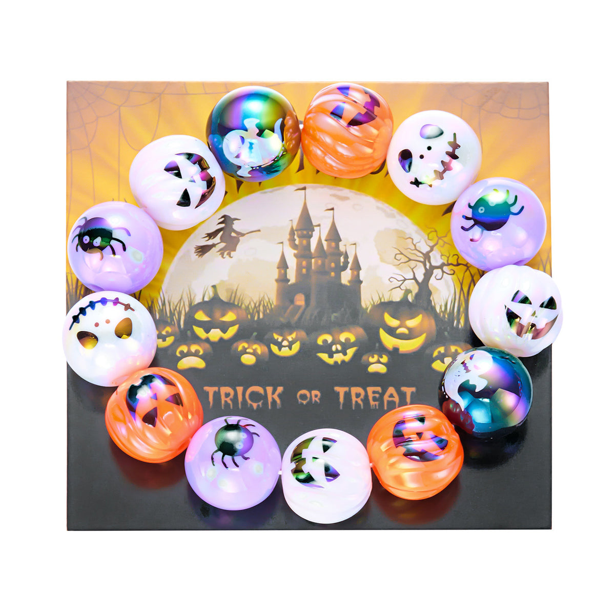 Halloween Beaded Necklace & Bracelet โ Ghost, Bat, Pumpkin & BOO