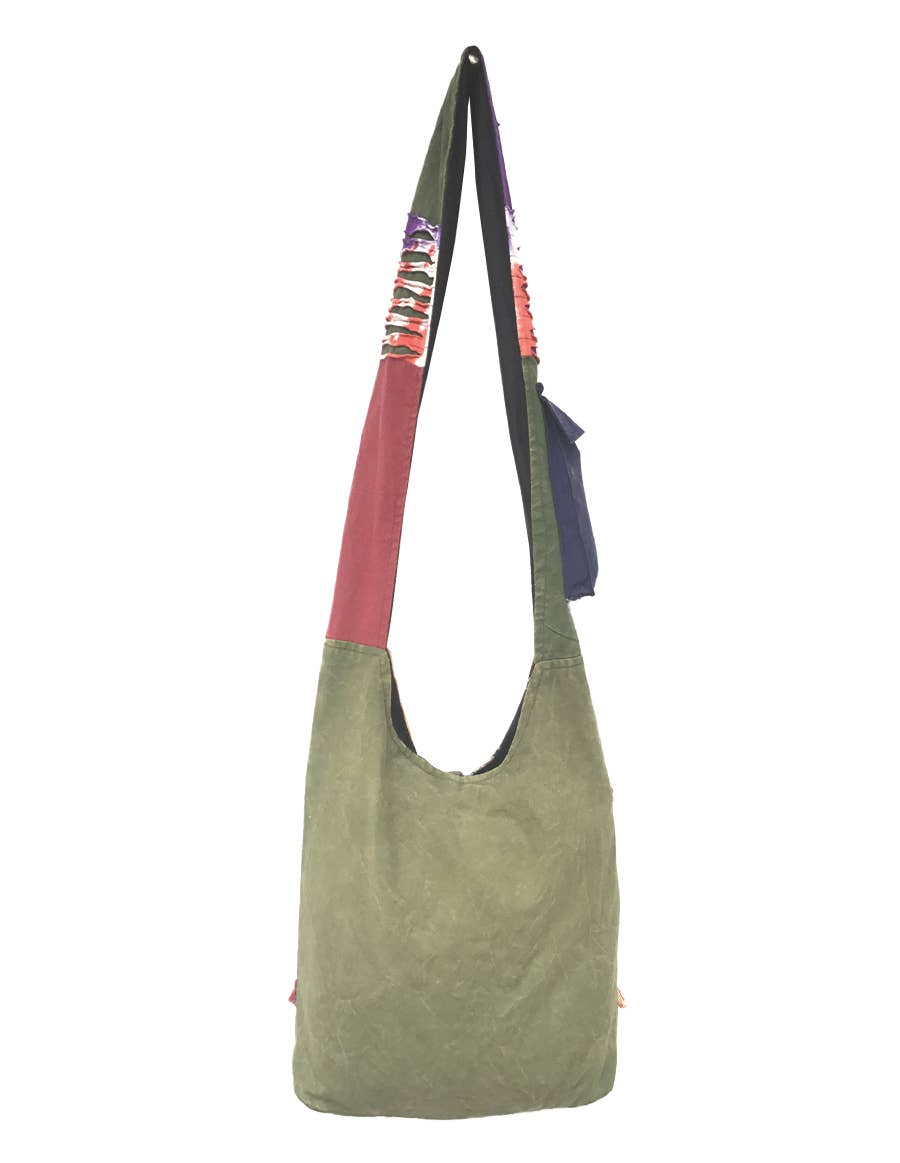 Funny Cat with Glass Patchwork Cotton Hobo Bag
