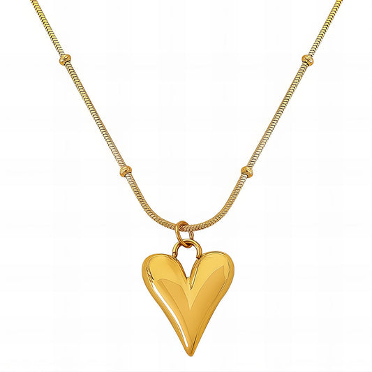 18K gold plated Stainless steel Hearts necklace.