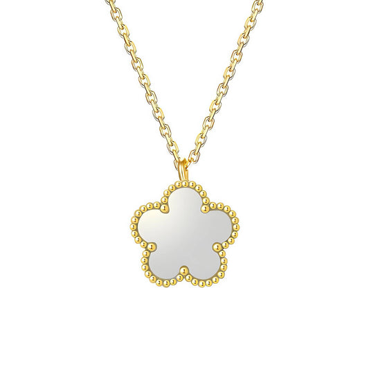 18K gold plated Stainless steel Flower necklace.