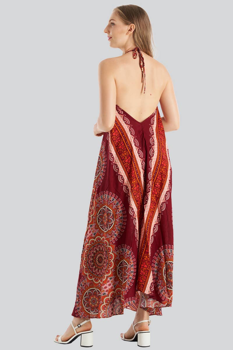 Halter Maxi Dress (TH-1469PK)