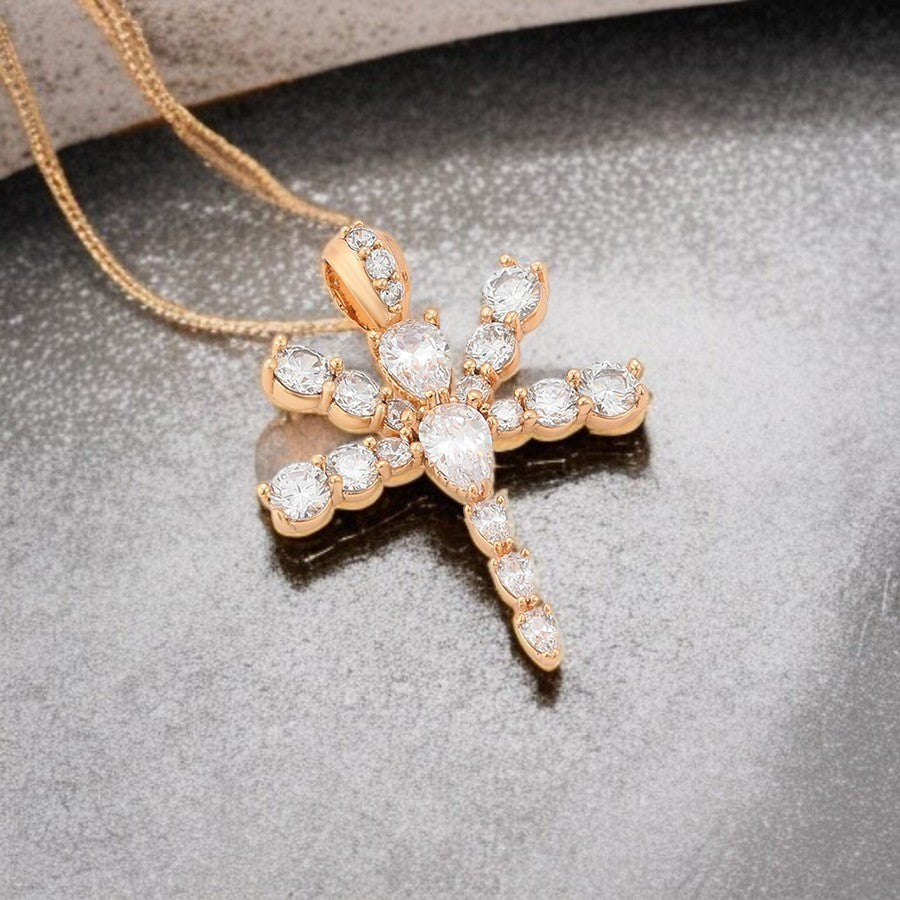 18K Gold Plated Dragonfly Pendant