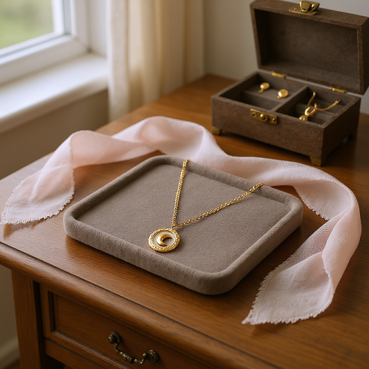 18K gold plated Stainless steel Crescent necklace