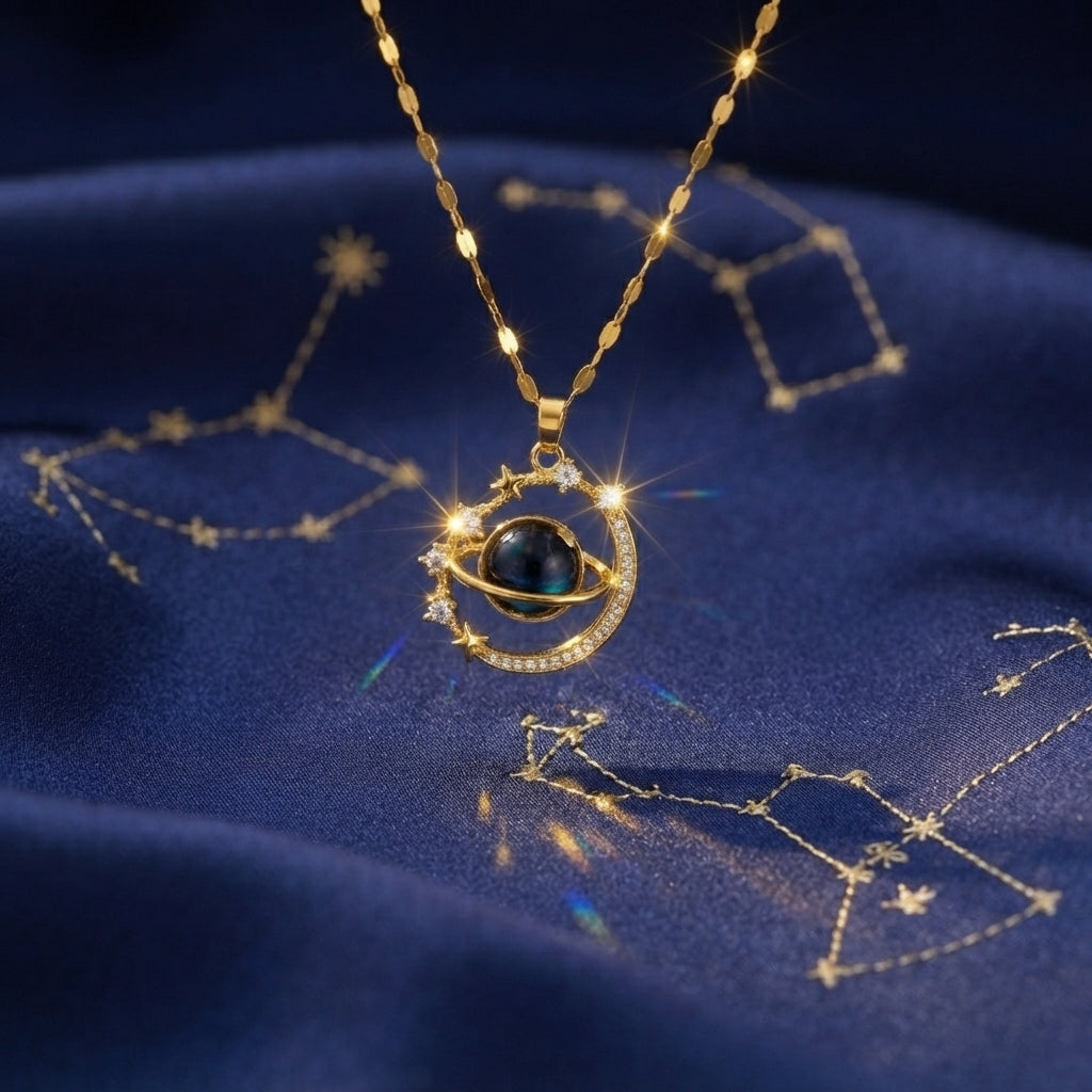 Golden Planet - Stainless Steel Pendant Necklaces For Women 18K Gold Plated