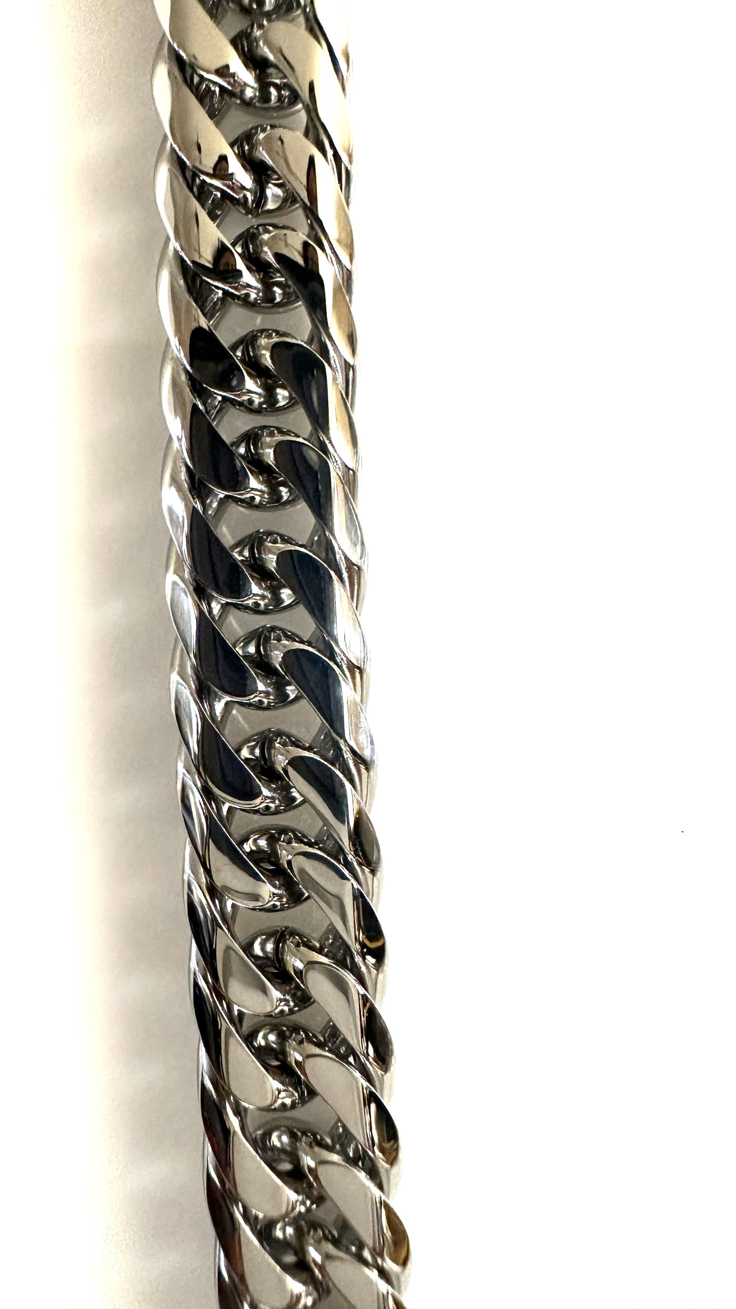 Silver 304 Stainless Steel Cuban Link Chain Necklace – Unisex Polished Curb Chain