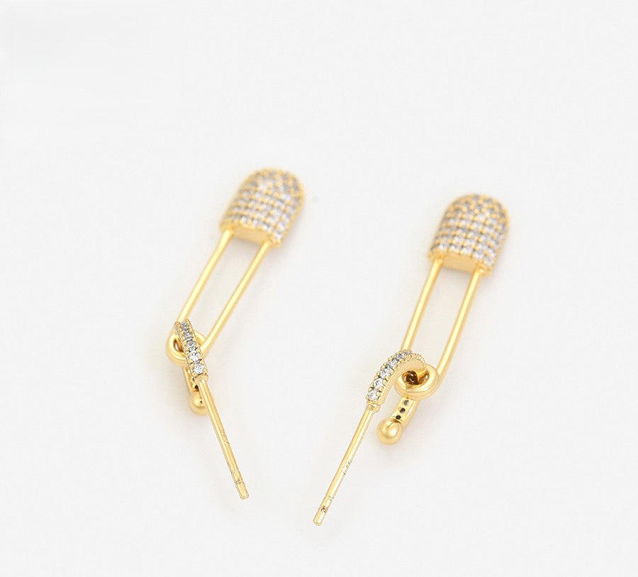 14k Gold Plated Pin Drop Earrings