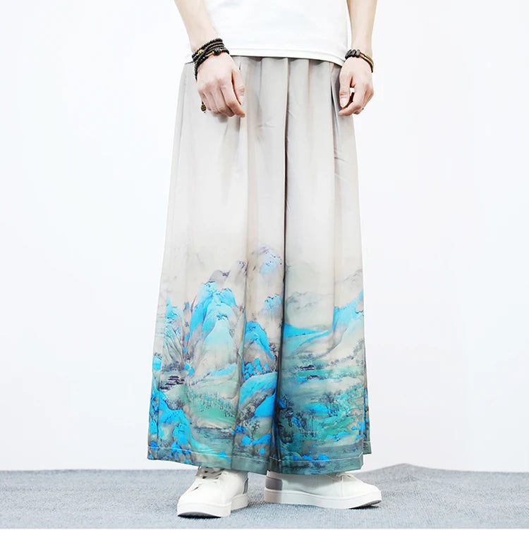 Japanese Loose Men Wide Leg Pants