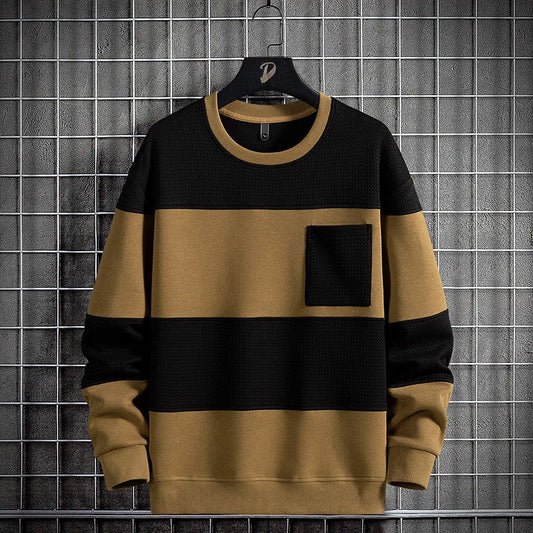 Spring Men Stripe Sweatshirt Cotton Oversized Hoodies Men Long Sleeve Streetwear Tops M - 8Xl