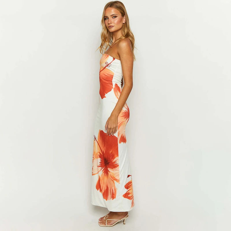 Stunning Strapless Floral Maxi Dress | Perfect for Summer & Vacations