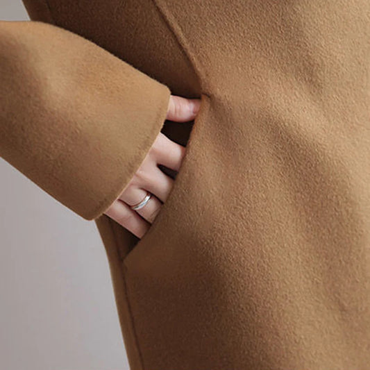 New Autumn Winter Women Korean Version Elegant Daily Coat Jackets Female Classic Versatile Beige Coffee Thermal Woolen Coat.