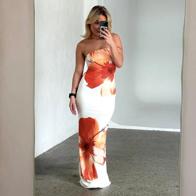 Stunning Strapless Floral Maxi Dress | Perfect for Summer & Vacations