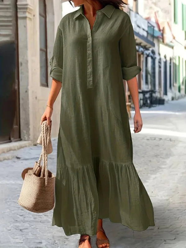 Casual Long Sleeve Woman Dress Office Lady Spring Summer Fashion