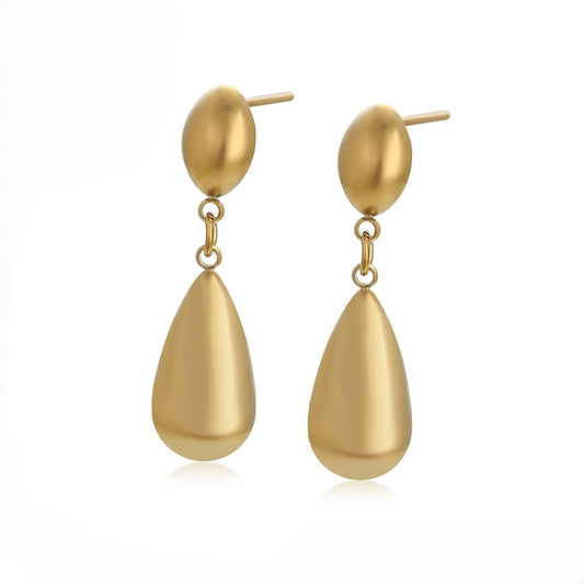 Elegant 14K Gold Plated Teardrop Dangle Earrings - Minimalist Style