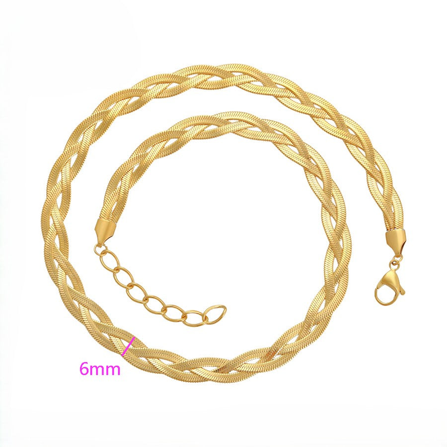 Sutton Chunky Twist Rope Chain Necklace | 24K Gold Plated Textured Braided Statement Toggle Choker