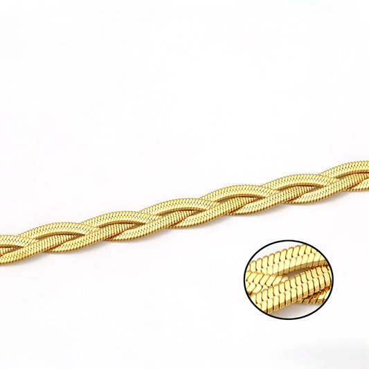 Sutton Chunky Twist Rope Chain Necklace | 24K Gold Plated Textured Braided Statement Toggle Choker