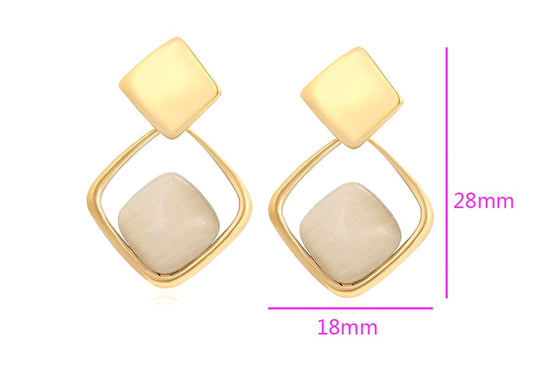 14K Gold Plated Stylish Gold Plated Kite-Shaped Earrings