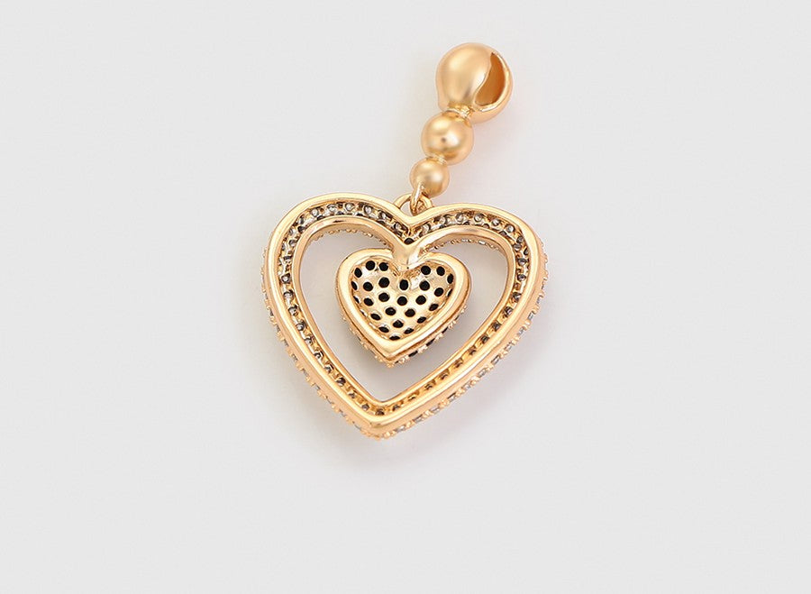18K Gold Plated Pendant with Crystal Hearts