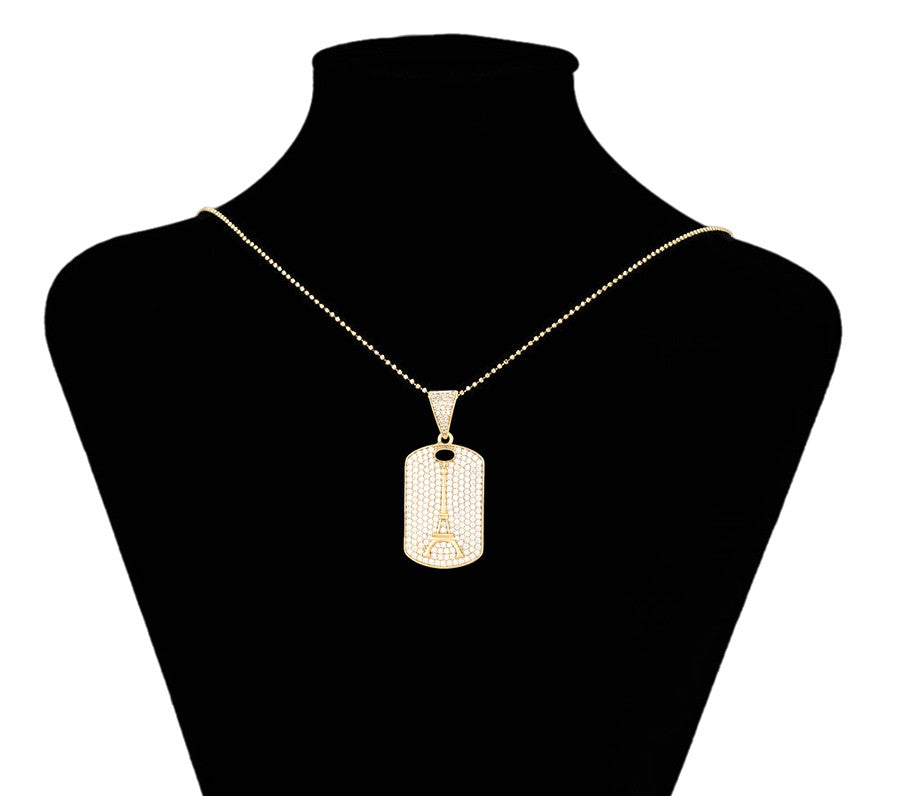 14K Gold Plated Paris Pendant - 1573