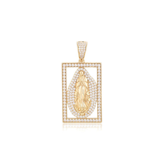14K Gold Plated Lady of Guadalupe Pendant -40375