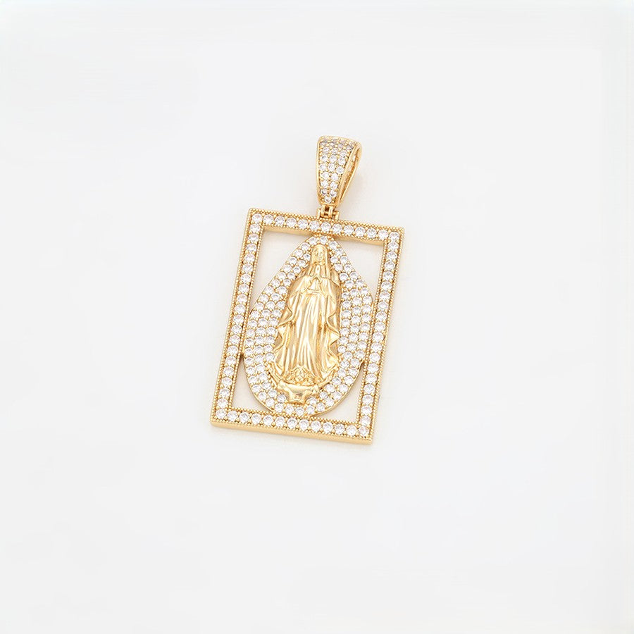 14K Gold Plated Lady of Guadalupe Pendant -40375
