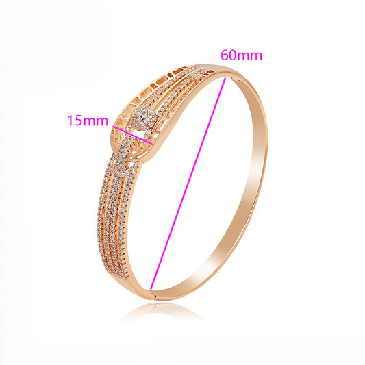 18K Rose Gold Plated Interlocking Loop Bangle
