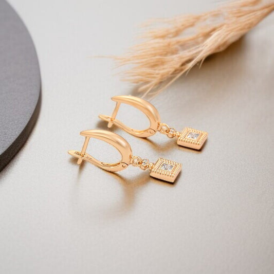 Elegant 18K Gold Plated Dangle Earrings