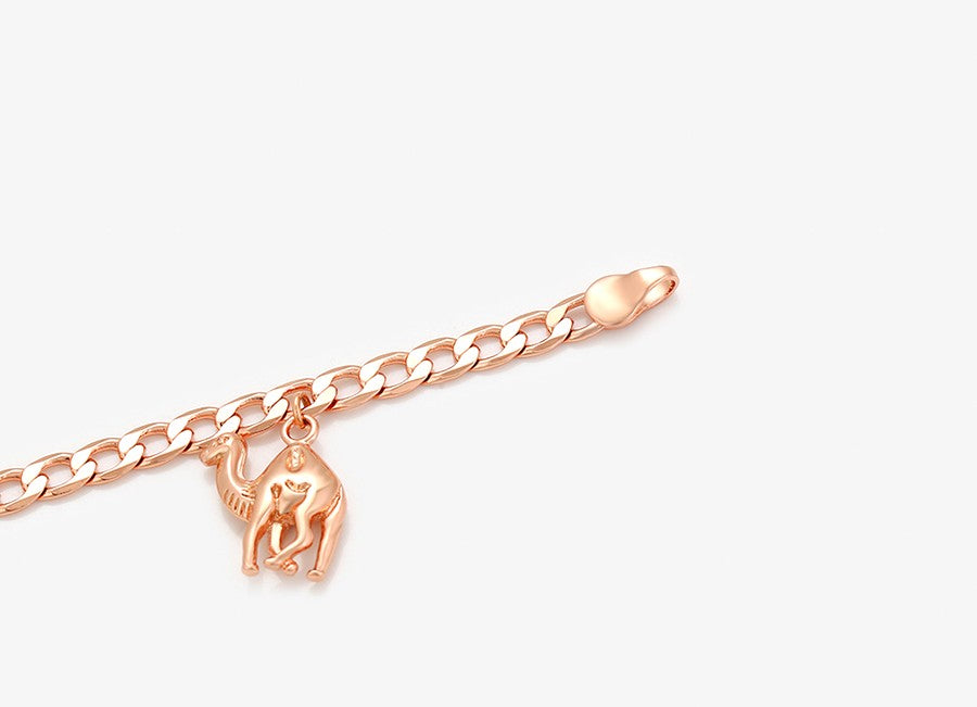 Rose Gold Charm with Lock, Key, Star, Arrow, and Leaf Anklets
