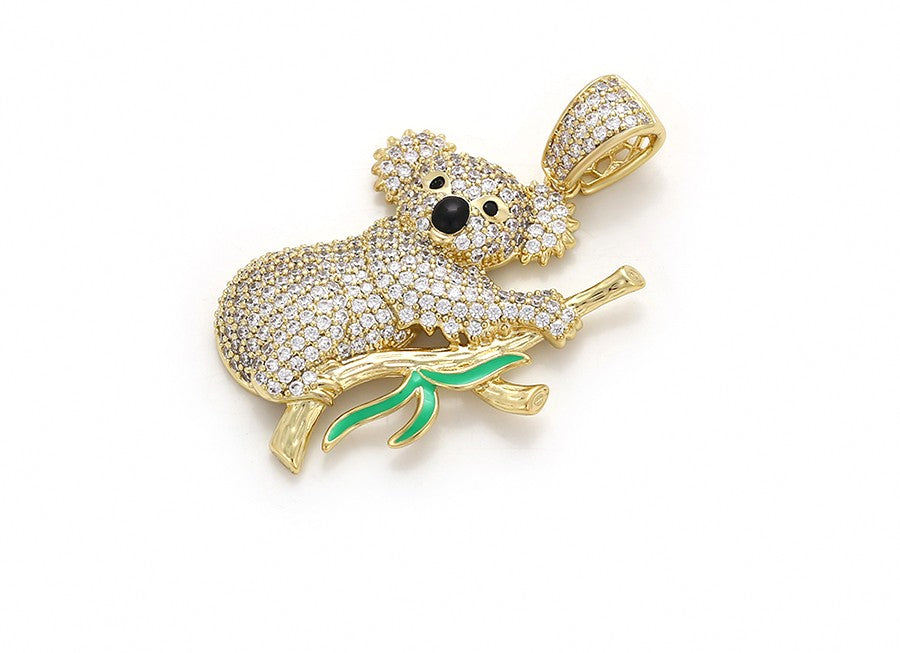 14K gold Plated Cute and Blingy Koala Bear Pendant