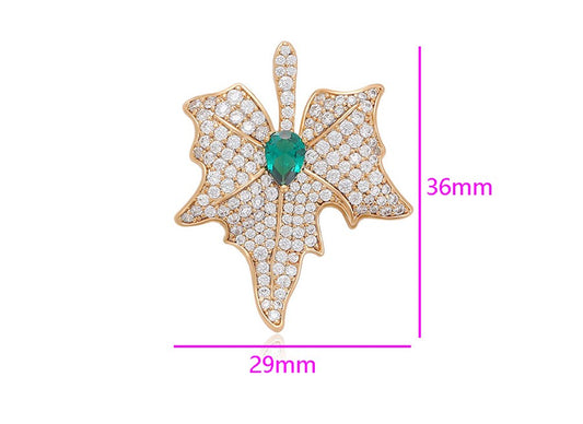 Sparkling Gold Leaf Drop Pendent - 18K Gold Plated!