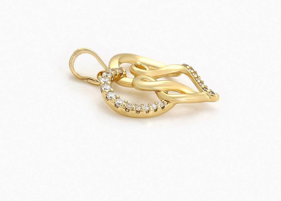 Solid 14k Gold Plated Open Heart Charm with Sparkling CZ