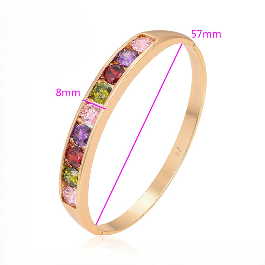 Elegant Minimalist Multi-Color Sparkle Wristband Bangle Bracelet