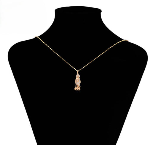 18K Gold Plated Saint Christopher Diamond Pendant