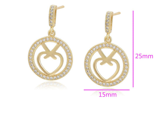 Elegant 14K gold plated color earring