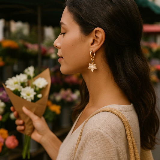 Elegant Rose Gold Leaf Earrings with Full Crystal Accents