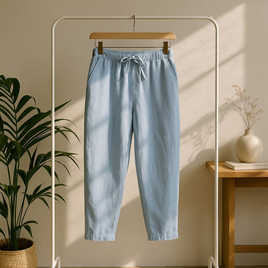 Men's Cotton Linen Casual Pants Baggy Streetwear Men's Summer Pants