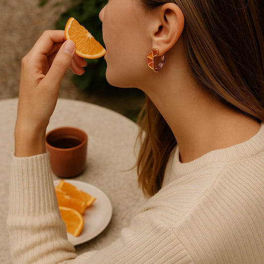 Orange Slice Hoop Earrings