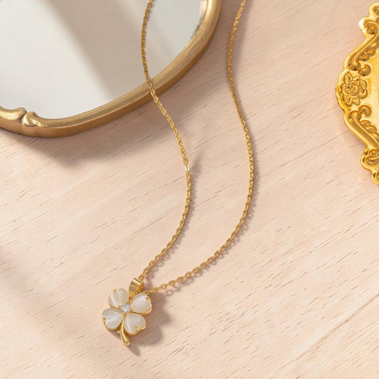 Gold Plated Lucky Clover Pendant