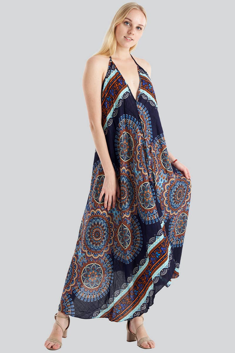 Halter Maxi Dress (TH-1469PK)