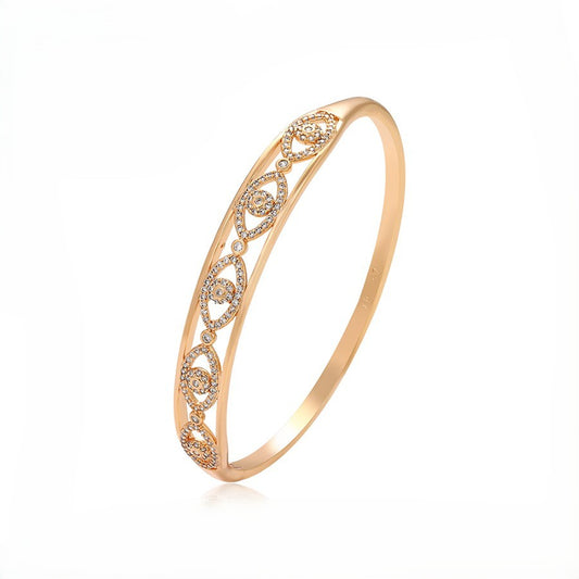 18K Rose Gold Plated Evil Eye Bangle Bracelet