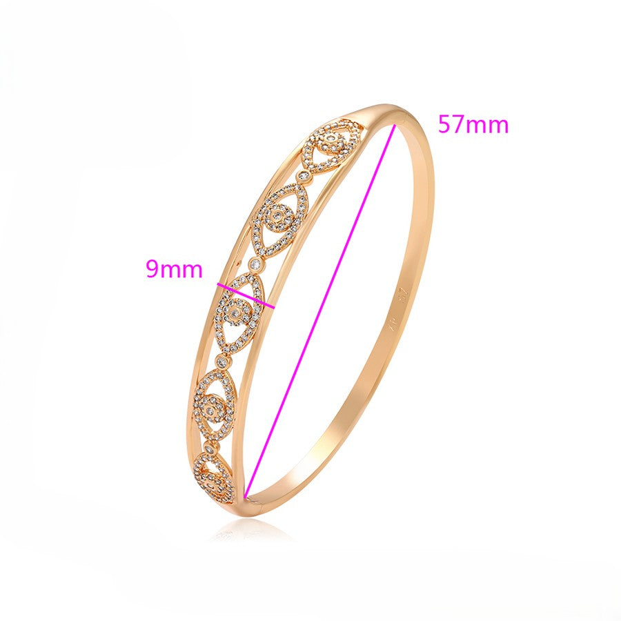 18K Rose Gold Plated Evil Eye Bangle Bracelet