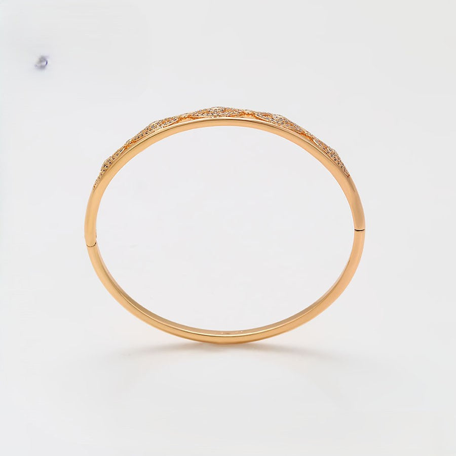 18K Rose Gold Plated Evil Eye Bangle Bracelet